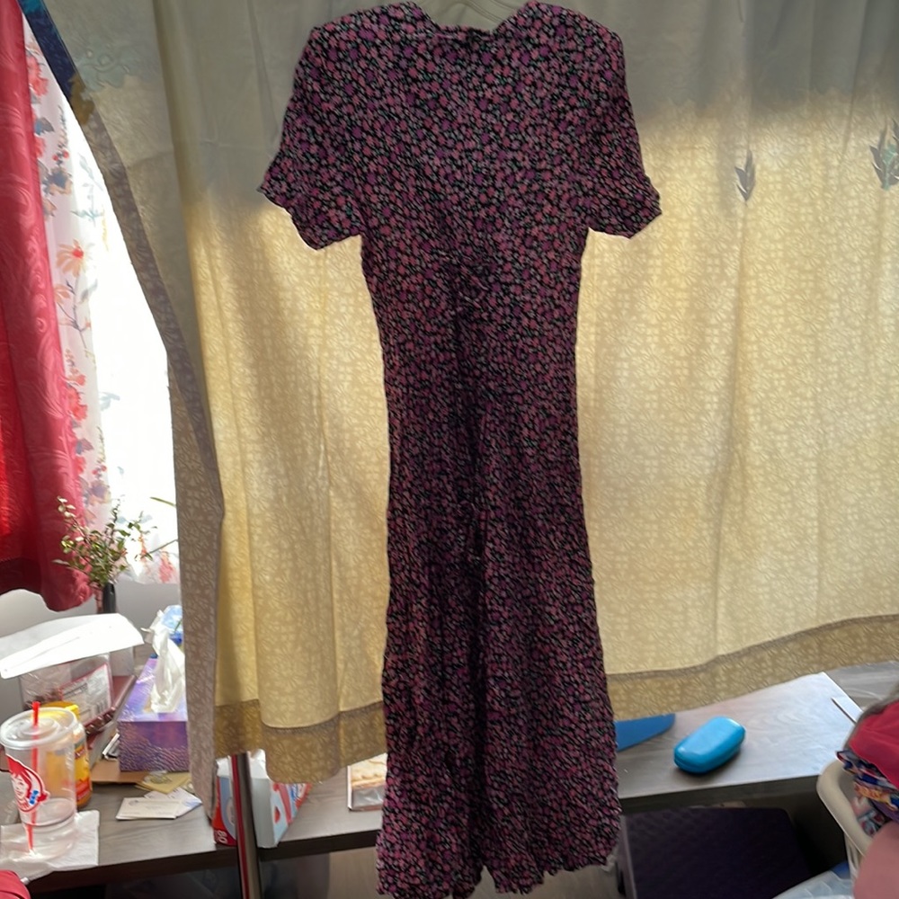Fashion Bug 16 super cute black dress attached floral cover mini pink flowers - Picture 8 of 9